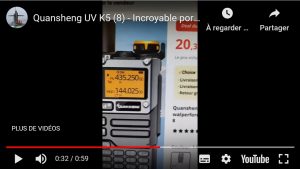 Quansheng UV K5 (8) – Incroyable portatif radioamateur à découvrir – Ce n’est pas un simple E/R FM